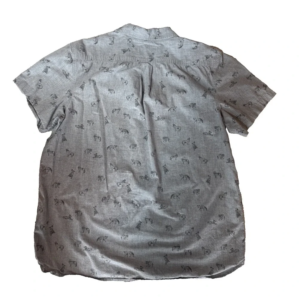 The‎ North Face Men's Short Sleeve ButtonDown Wolf Gray 100% Cotton Shirt Sz XL